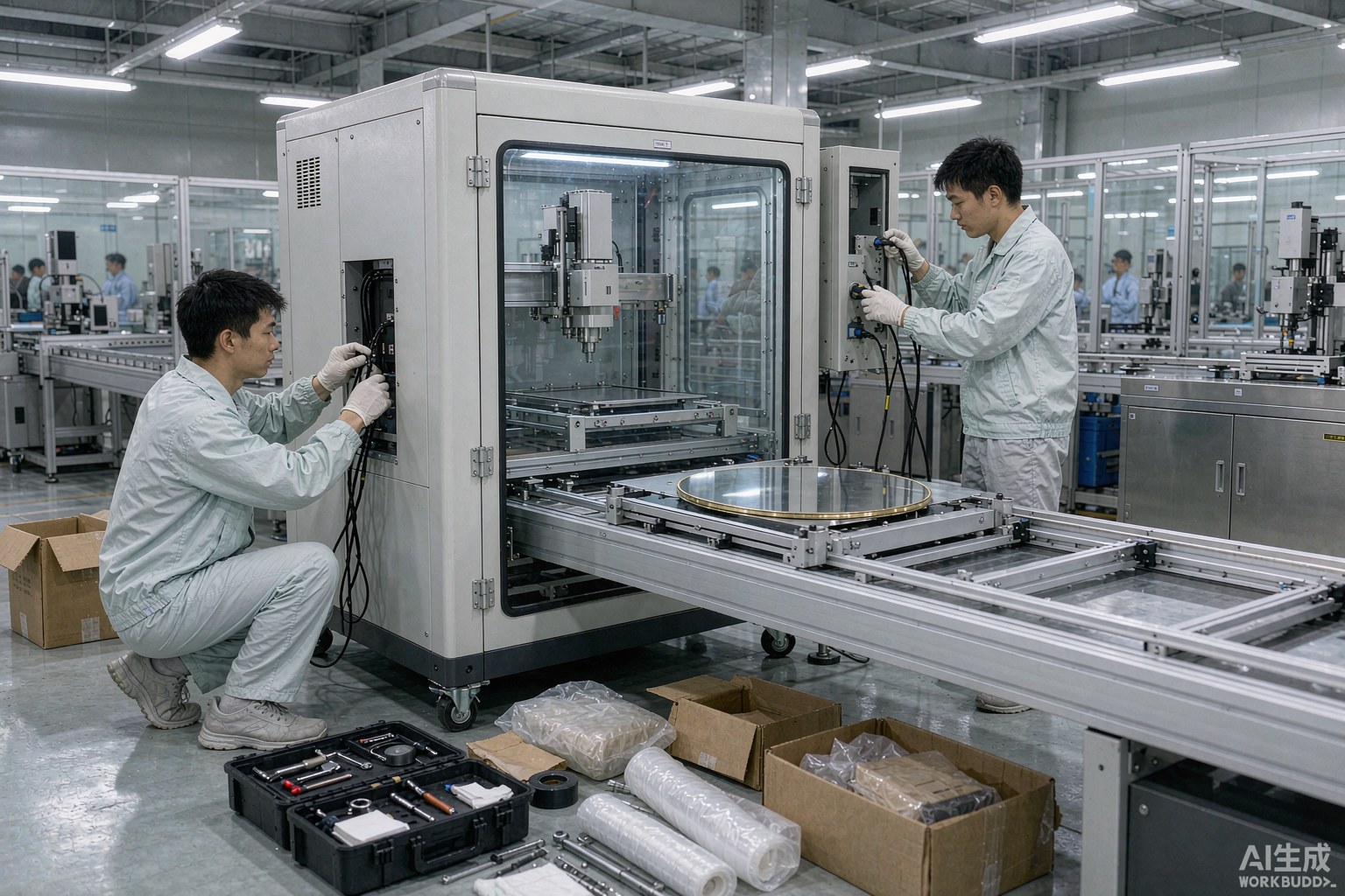 帝耐激光直销的 DN-Wafer-Marker-A 直发客户产线现场安装