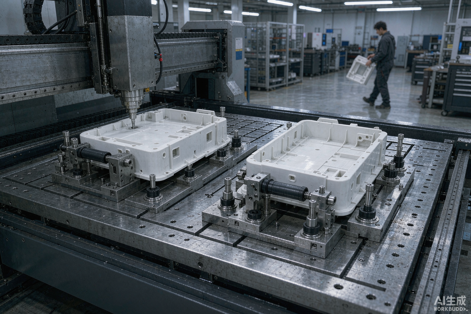 帝耐 DNWZ2000CO₂ 双工位布局与家电外壳专用快换夹具